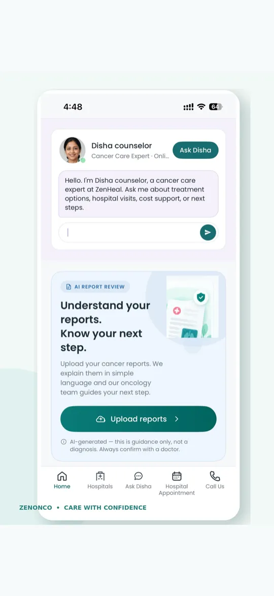 Report review in the ZenOnco app