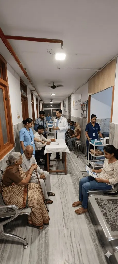 Hospital corridor at ZenHeal Cancer Hospital Prayagraj